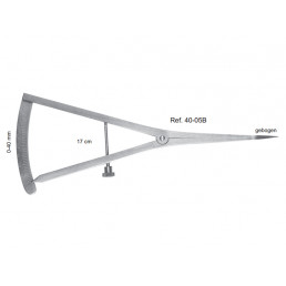40-05B Кронциркуль (микрометр) изогнутый, шкала 0-40 мм, длина 17 см