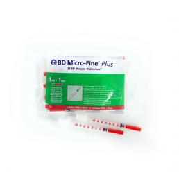 Шприц инсулиновый U40 (10шт) 1 мл с иглой 0,3*8 мм (30G*) BD Micro-fine plus (БД Микро-файн плюс)