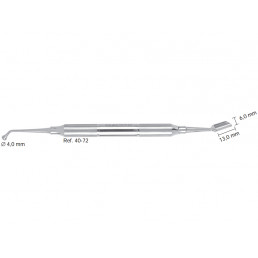 40-72 Инструмент для внесения костного материала, штопфер 4,0 мм, лопатка изогнутая 13,0 ммх 6,0 мм