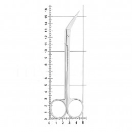 19-10 Ножницы хирургические двойные угловые Locklin, 160 мм, зубчатые