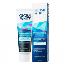 Зубная паста GLOBAL WHITE Total Protection Реминерализирующая (100 г) RDA 50