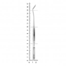AB 976/03 Пинцет стоматологический с двойным изгибом Meriam с насечками, 17,0 см, NOPA