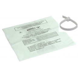 Пакет для медотходов класс А (Белый) 30л (500*600 мм) (уп 100шт +стяжка) АМС-Мед
