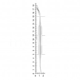 40-22A Распатор-микродвусторонний Prichard, 4,0 мм, ручка DELUXE, ø 10 мм, градуированый 4.0 мм
