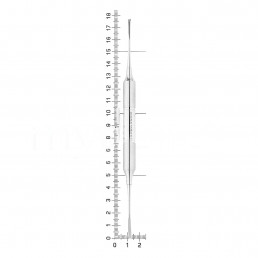 40-24 Распатор-микро двусторонний, 2,5-2,5 мм , ручка DELUXE, ø 10 мм