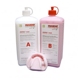 Адисил Розовый (1 кг+1 кг) Силикон/гель для дублирования, Siladent (Adisil pink)