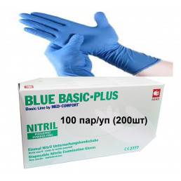 Перчатки нитрил, 200шт, Голубые MediOk S(6-7)