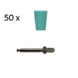 Энсмарт ЧАШКА (50шт+1) ЗЕЛЕНЫЙ(средний), полир силиконовый финишный для композитных реставраций, Кагаяки (Kagayaki Ensmart) (Аналог One Gloss SHOFU)