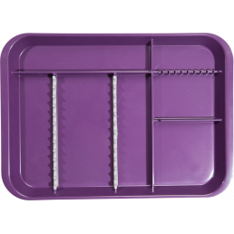 Лоток для инструментов плоский секционный фиолетовый, ZIRC (Divided tray w/cower)