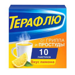 ТераФлю от гриппа и простуды, порошок д/приг раствора д/приема внутрь, Лимон (10 шт) Делфарм Орлеан