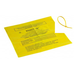Пакет для медотходов класс Б (Желтый)  30л (500*600 мм) 10-15мкн (уп 100шт +стяжка) МедКом