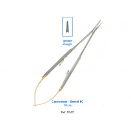 20-20 Иглодержатель микрохирургический прямой Castroviejo-Gomel TC,18,0 см, карбид-вольфрамовые вставки